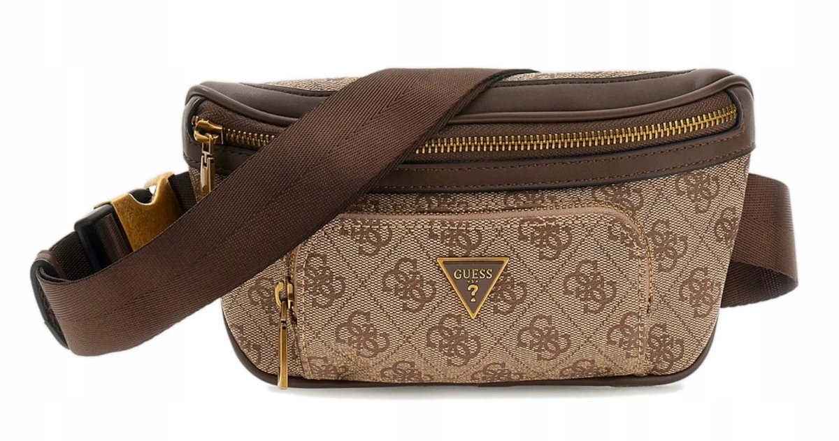 Ledvinka Logovaná Béžová Voděodolná Logová Eko Kůže Guess