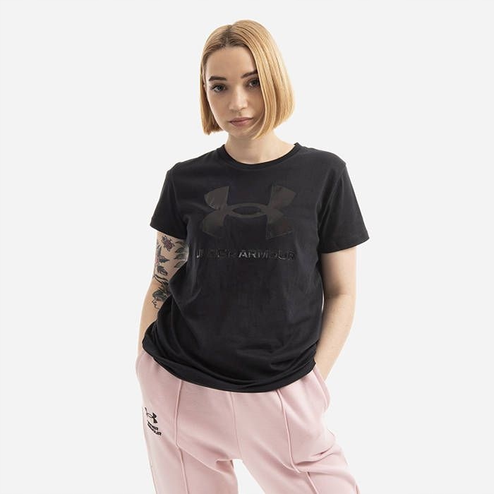 Y1405 UNDER ARMOUR live bawełnia KOSZULKA damska M Wzór dominujący logo