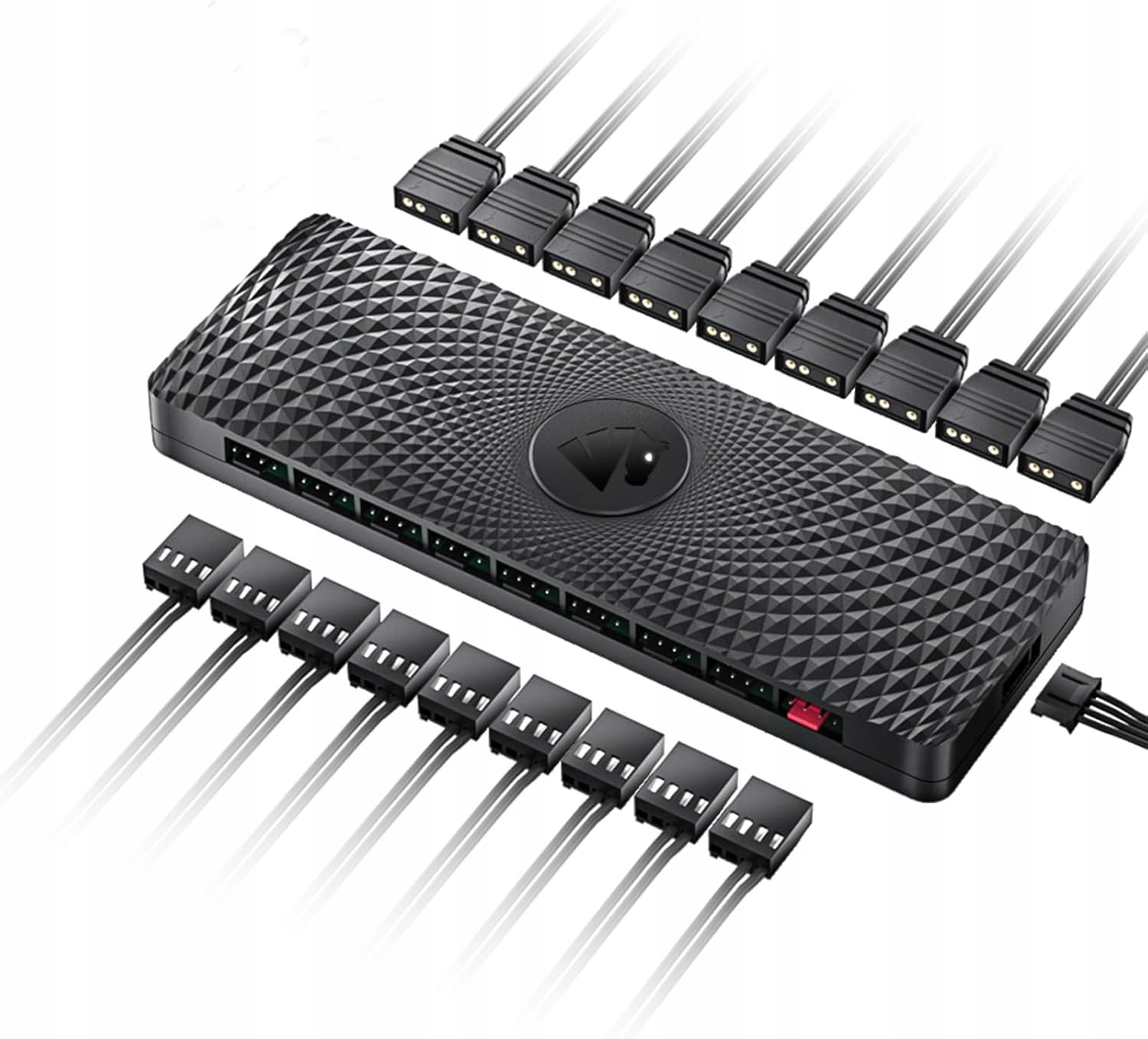 Kontroler Hub Argb Pwm AsiaHorse 9x Wentylator 5V 3pin Zasilanie Sata