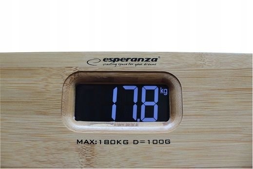 ELEKTRONICZNA WAGA ŁAZIENKOWA DO 180KG BAMBUSOWA Stan opakowania oryginalne