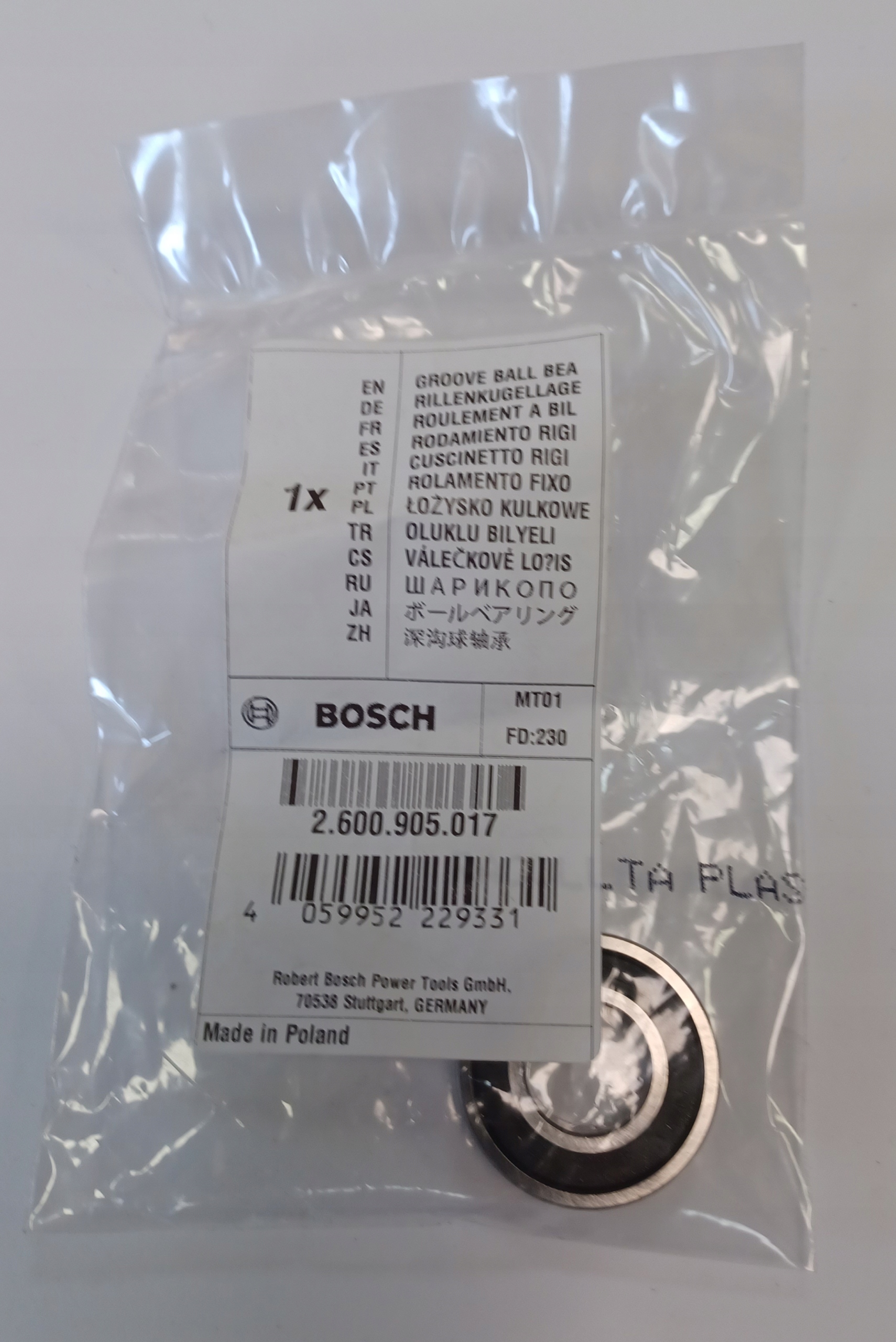 BOSCH GGS 27 28 C CE ŁOŻYSKO KULKOWE SZLIFIERKI ORYGINAŁ 2600905017