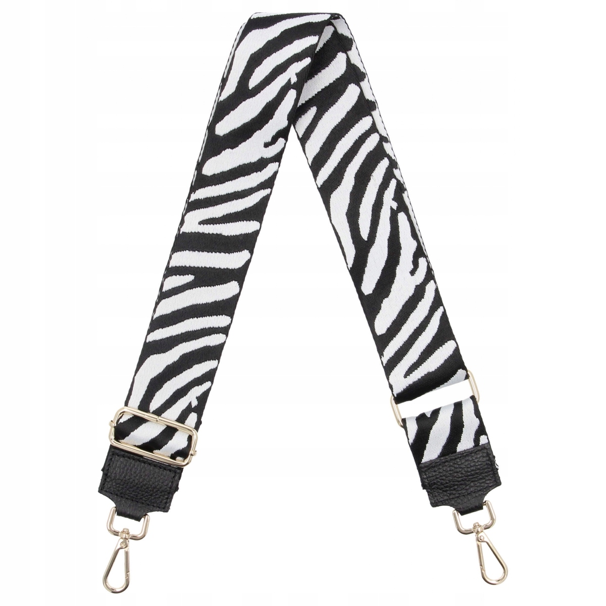 Modny Pasek Do Torebki Moro PA002 Czarny/Biały