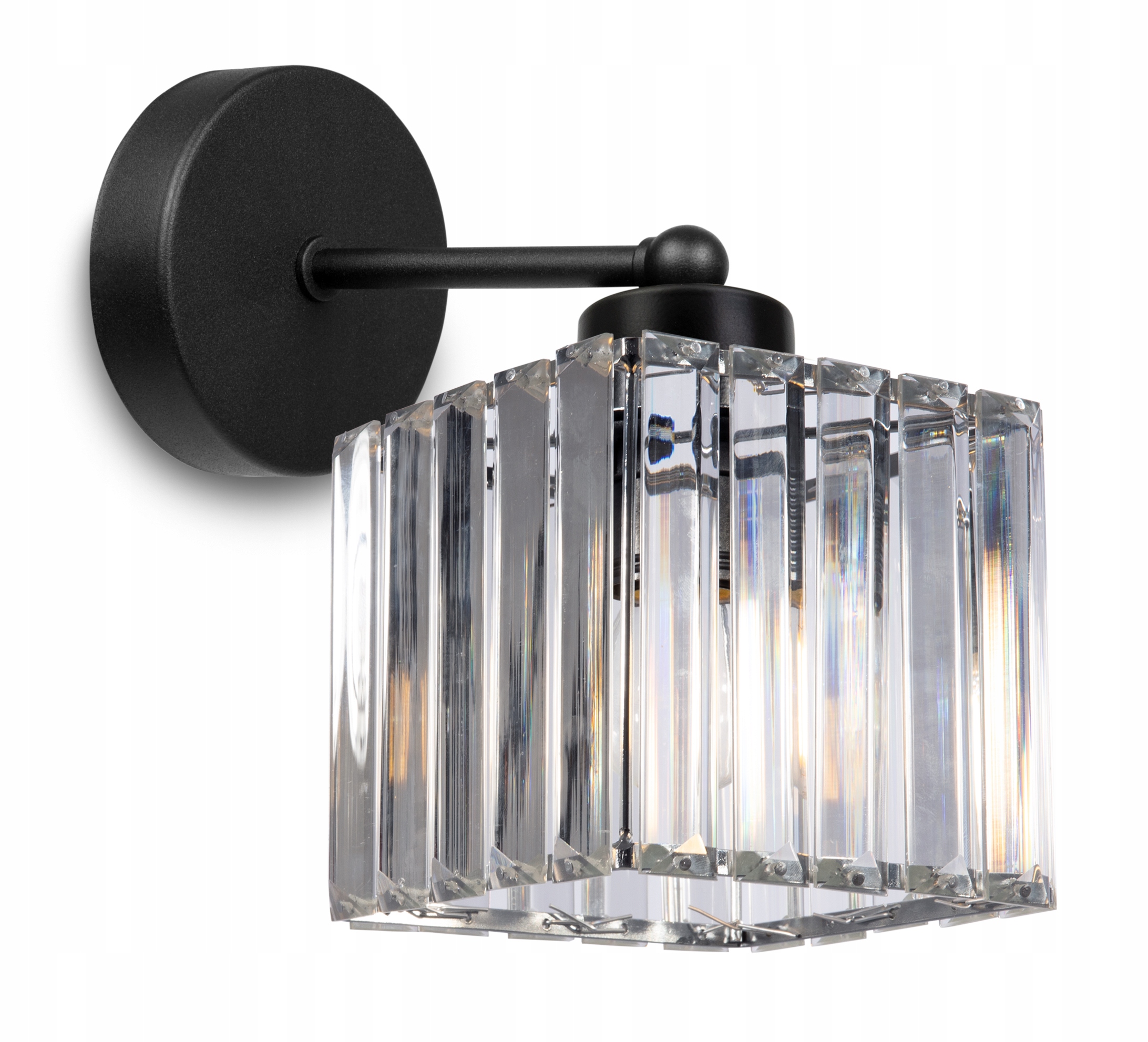 

Lampa Kinkiet Szklany Klosz Kryształ