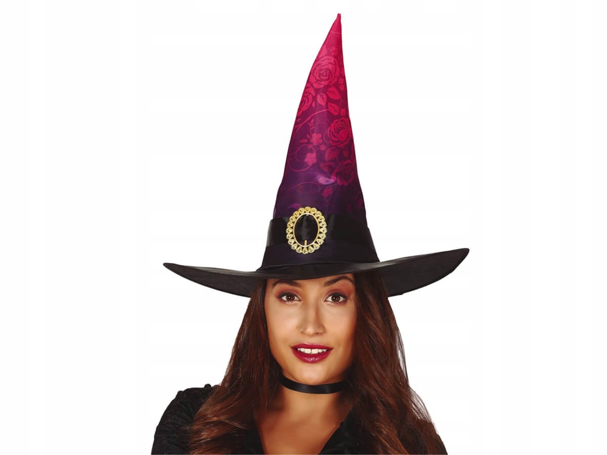 

Kapelusz czarownicy czarno-różowy Wiedźma