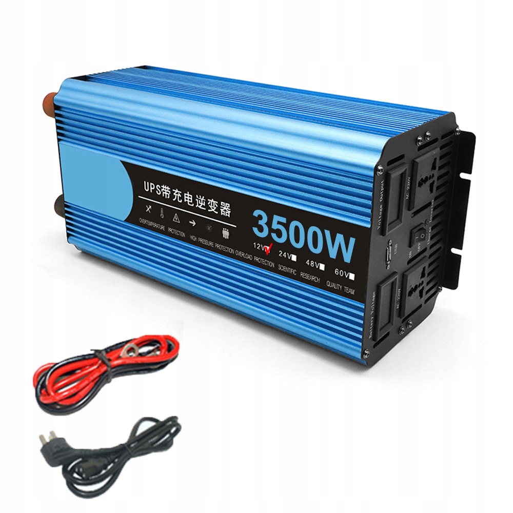PRZETWORNICA NAPIĘCIA PROSTOWNIK UPS z czystą sinusoidą 12V-220V 1750/3500W