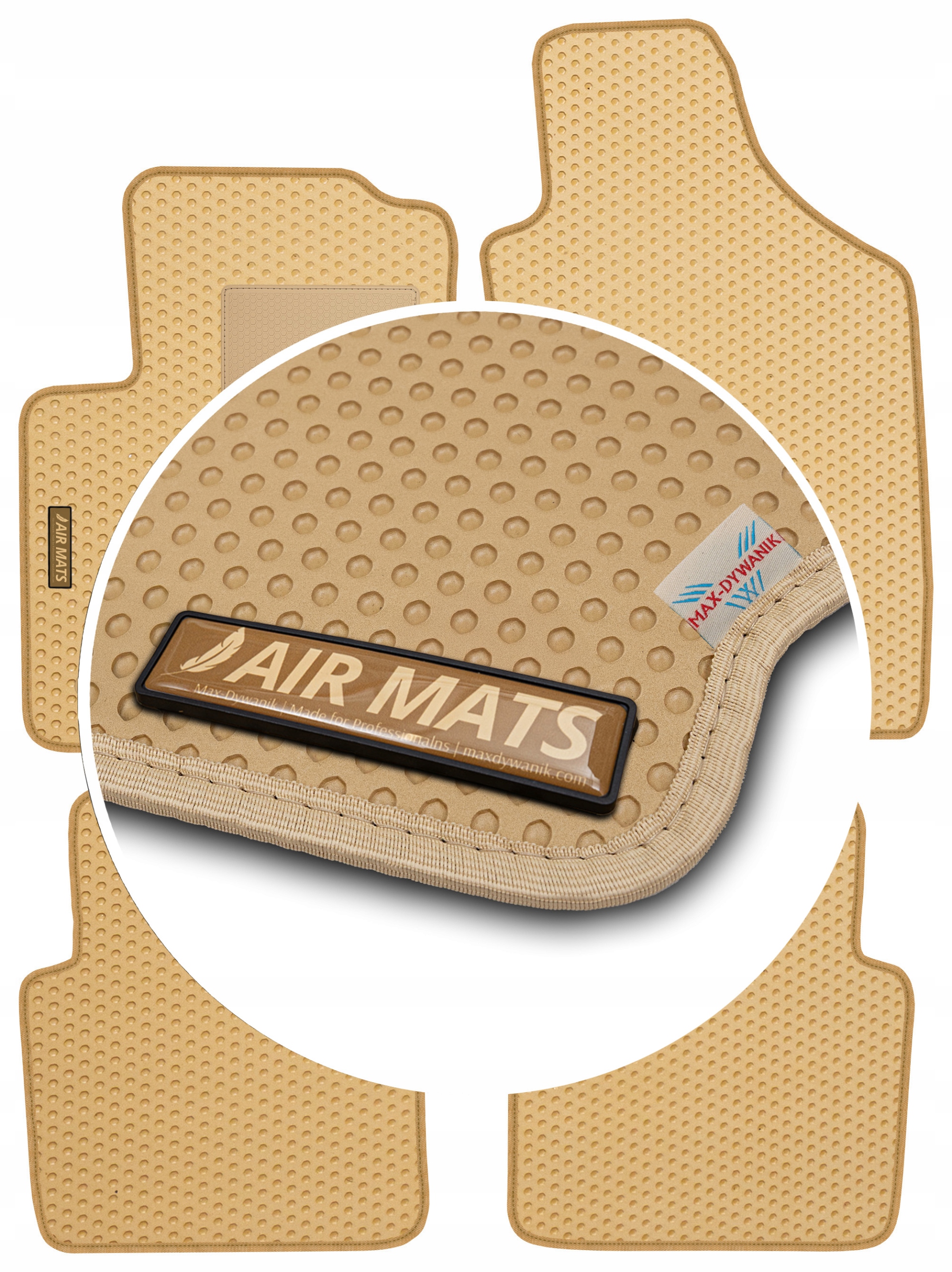 Fiat 500 Hb 2007 Béžové gumové koberce Eva Air Mats