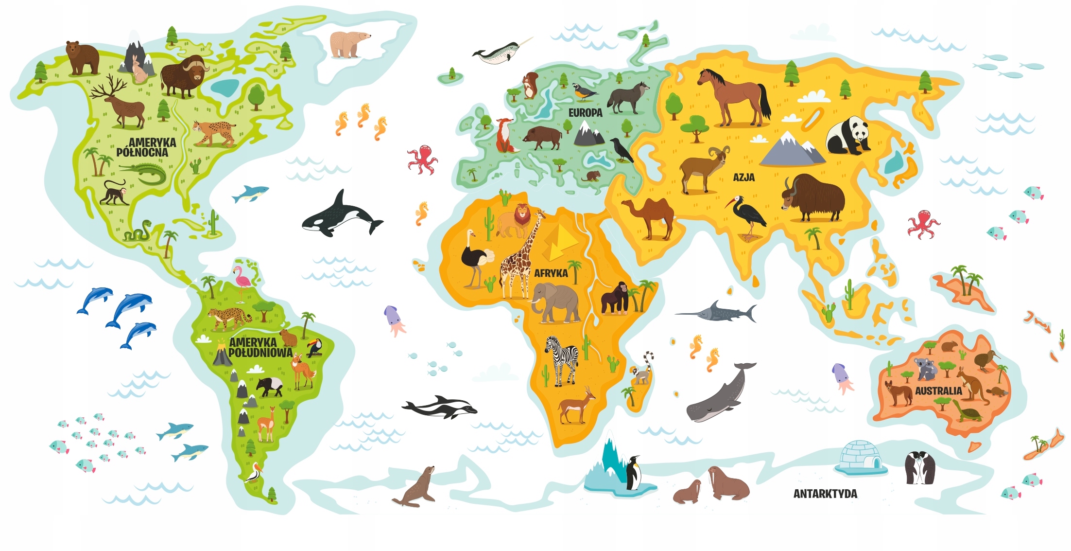 Карта мира мультяшная