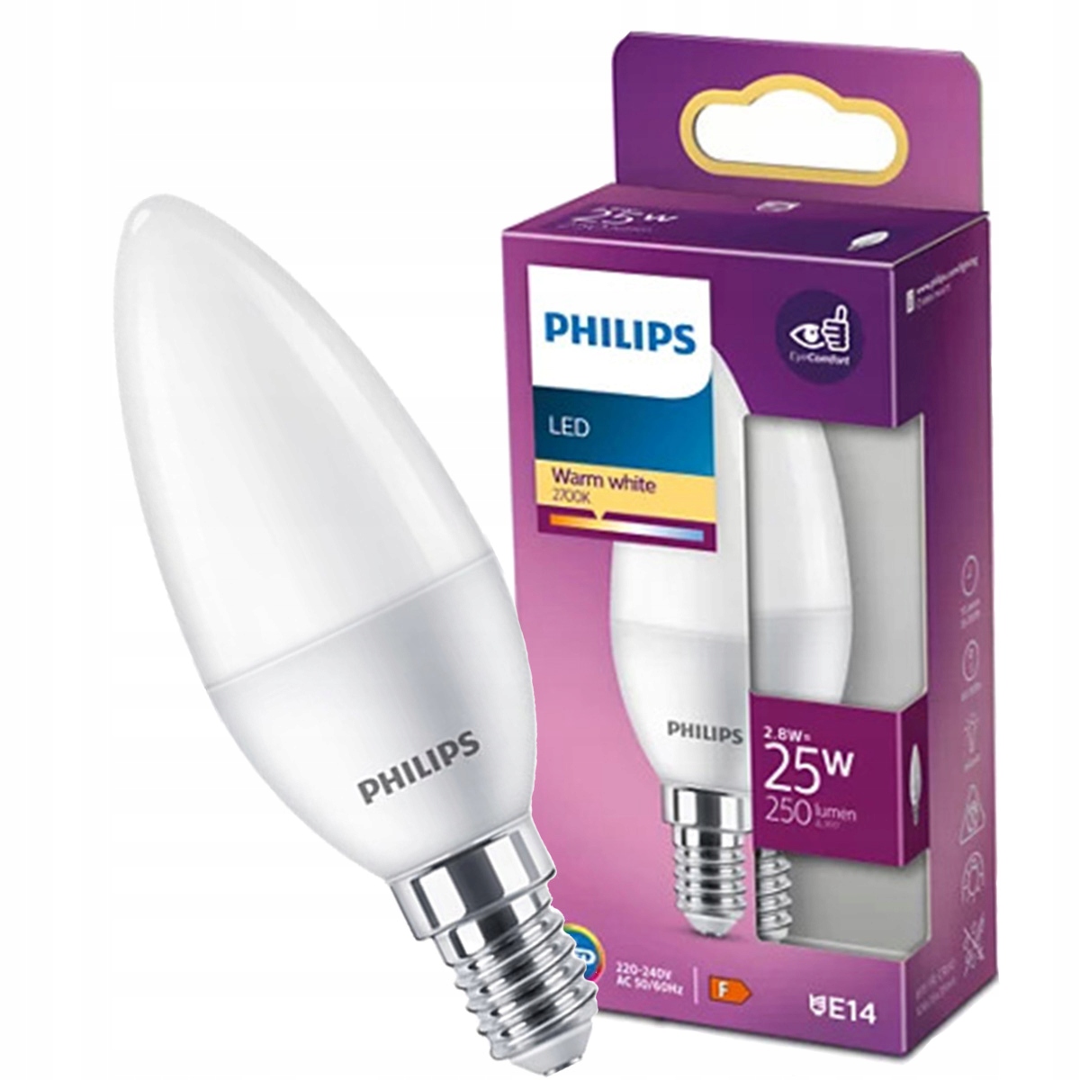 

Żarówka Led Świeczka E14 2,8W 25W 250lm Ciepła