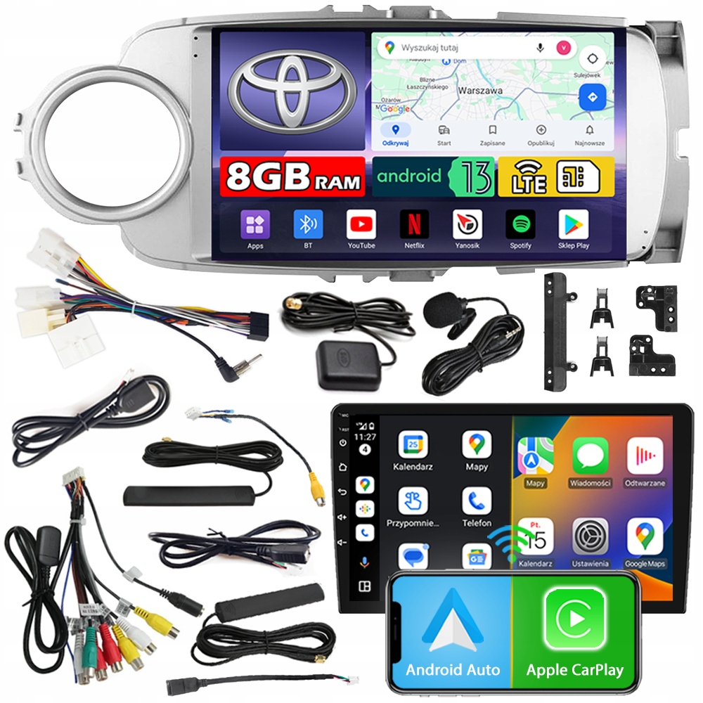 Autorádio Ncs ZQ9 Toyota Yaris 3 2011-2020 Silver Android 8GB Lte