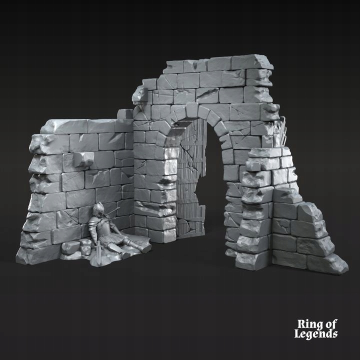 Grey Castle Scenery with Casualties V1 - 3dmonkeypl