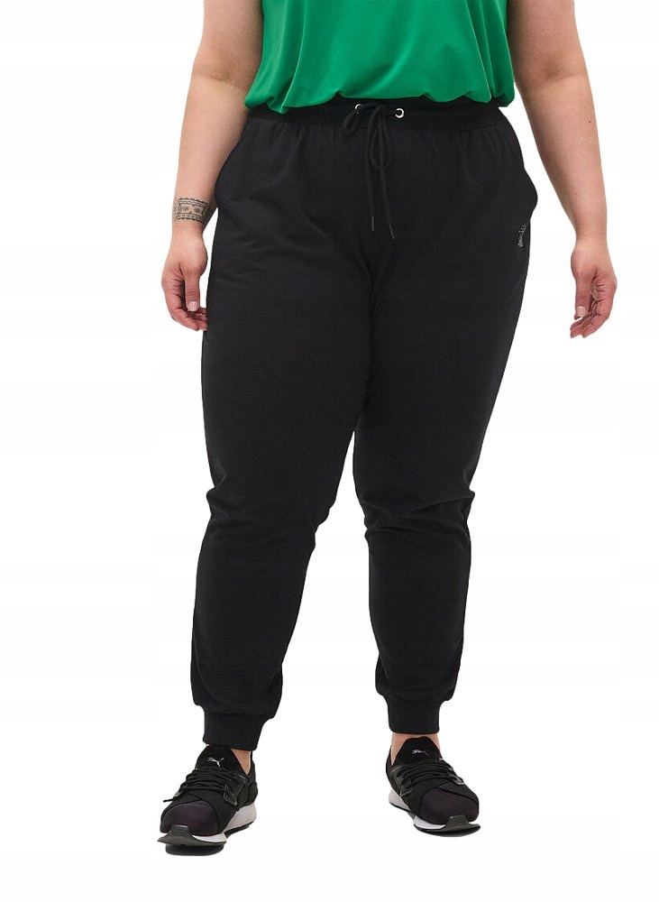 Plus Size Zizzi Černé Teplákové Kalhoty S Kapsami 056D 60