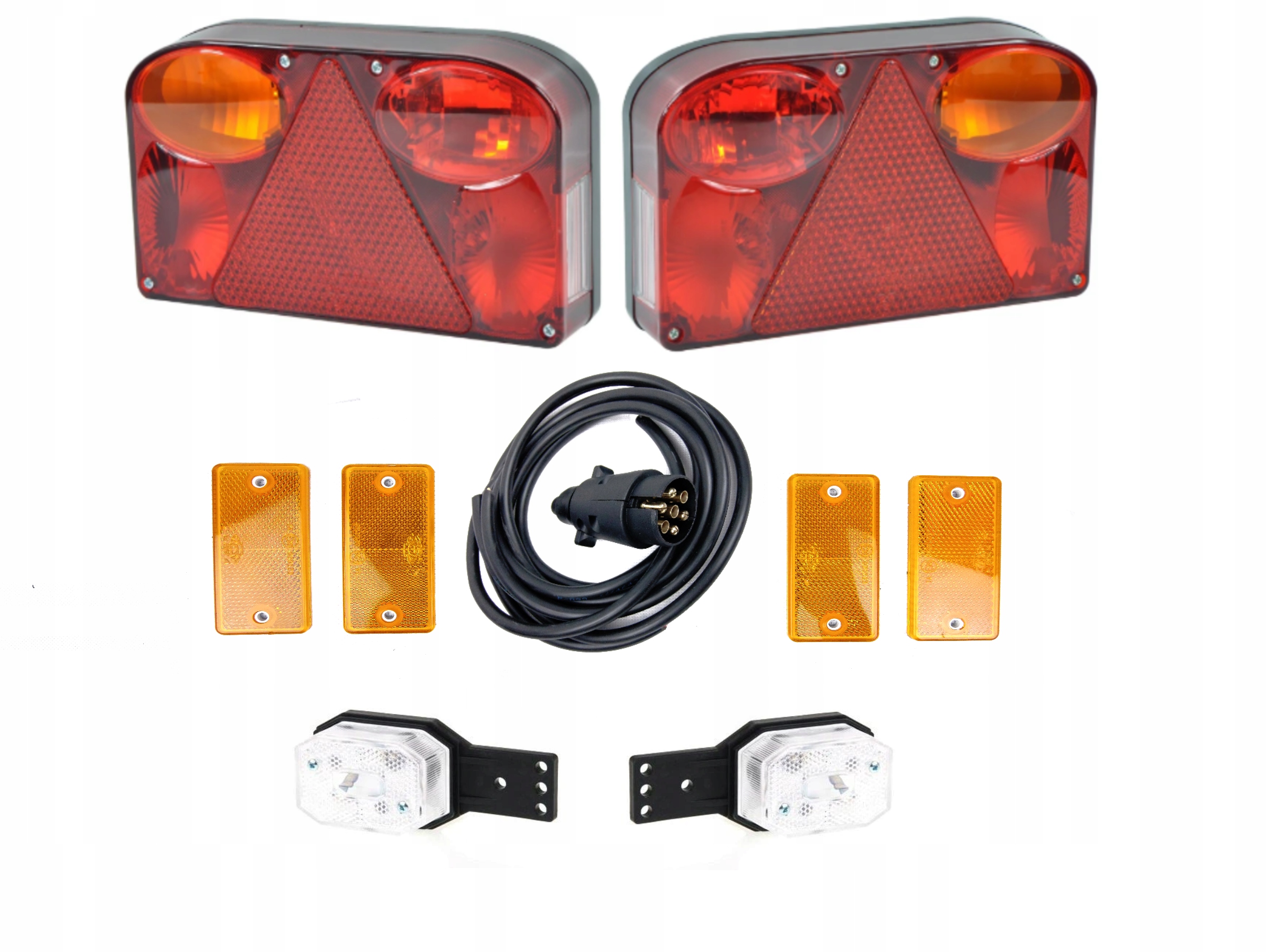 Zestaw lamp lampy tylne do przyczep +odblaski 7pin