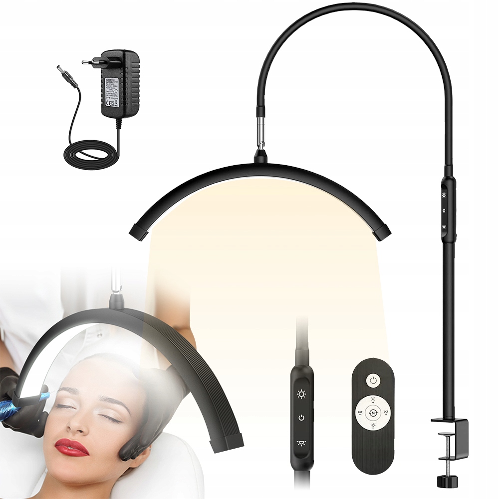 Led Kosmetická Lampa Bezstínová Podlahová S Klipem, Nastavitelná, Řasy, 3 Kruhy