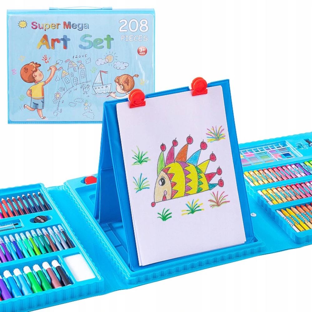 ZESTAW DO MALOWANIA DLA DZIECI ARTYSTYCZNY PLASTYCZNY W WALIZCE 208 EL. Bohater brak