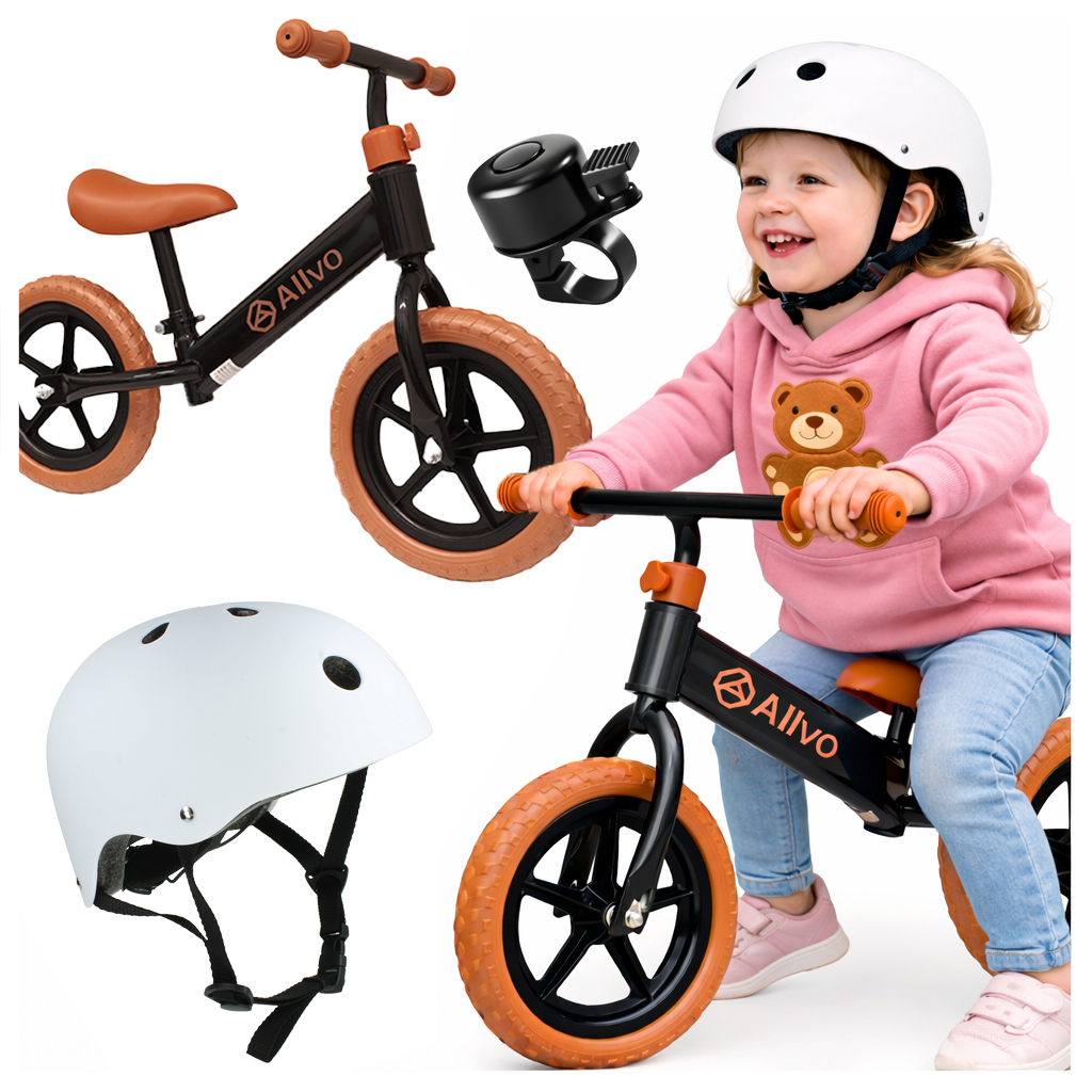 Rowerek Biegowy Dziecięcy lekki koła Eva 12 cali kask 48-54 dzwonek