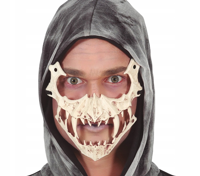 MASKA CZASZKA Z KŁAMI KOŚCI SZKIELET HALLOWEEN
