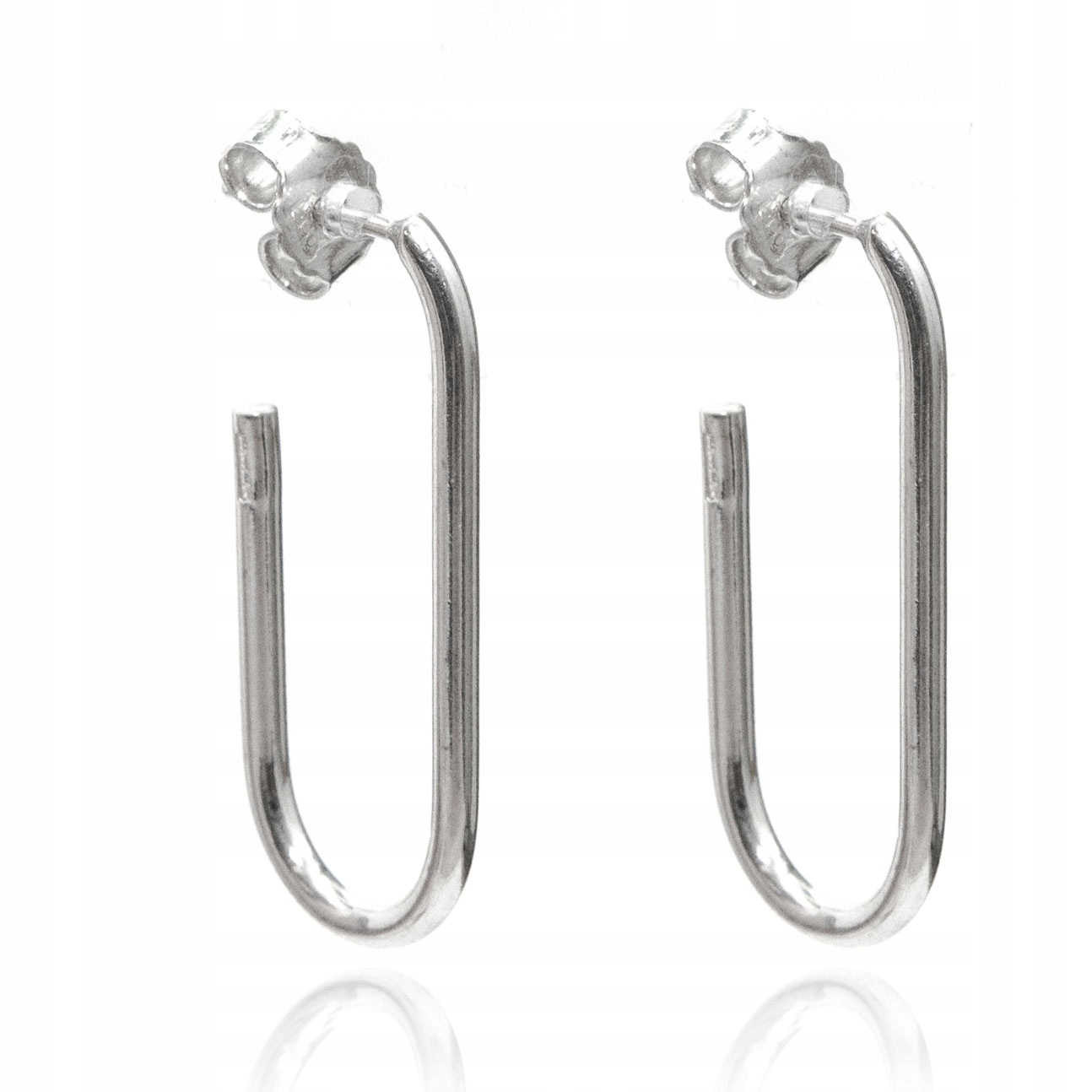 Stříbrné náušnice pevné dlouhé ve stylu sponky stříbro 925 minimalistické