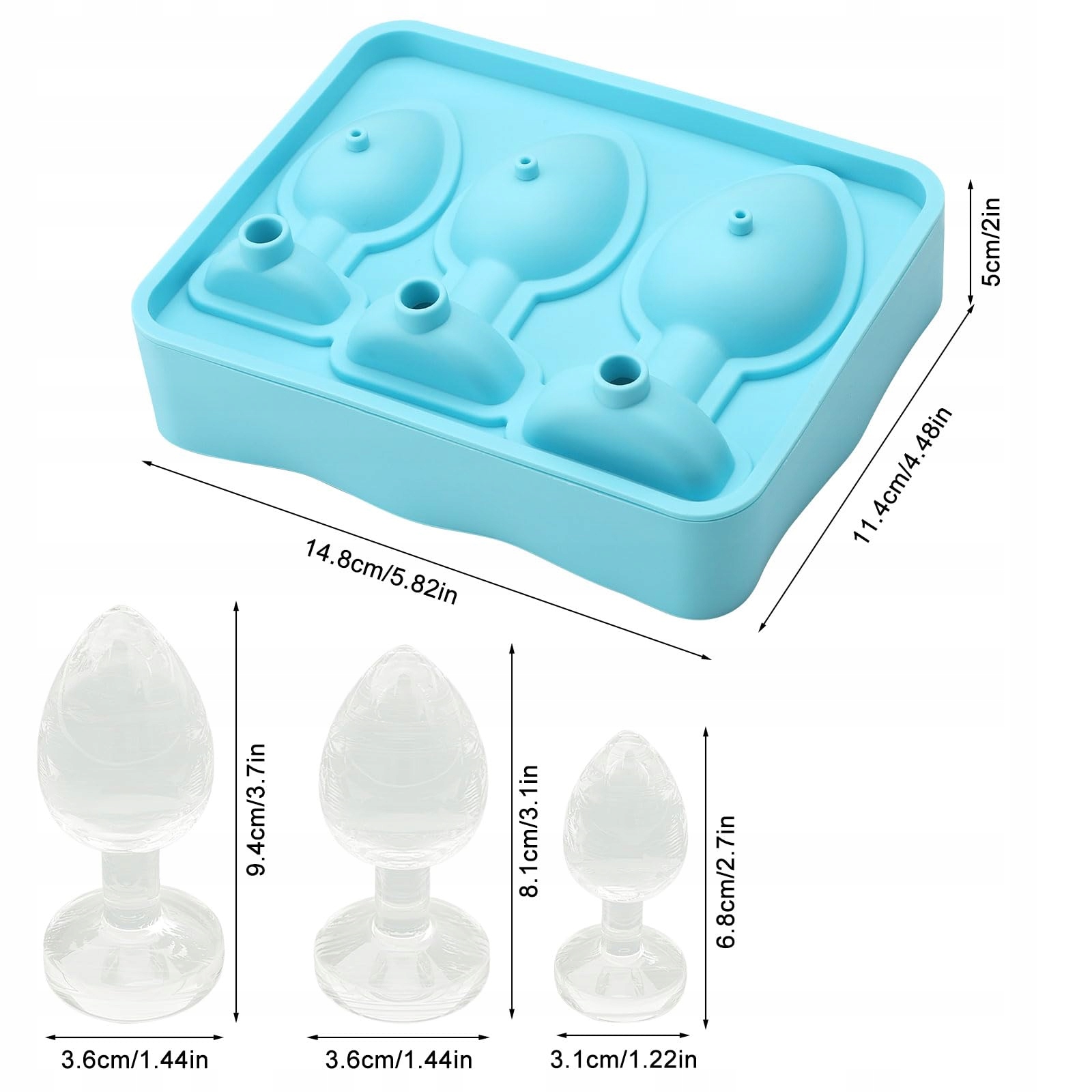 SILIKON Analny Korek Lodowy Foremka Do Kostek Lodu Zabawna Forma Kuchenna — miniatura 2