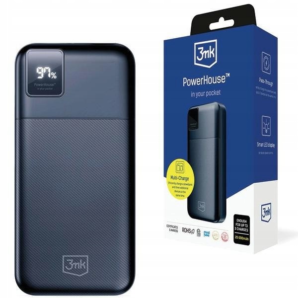 3MK PowerHouse 20000 mAh Powerbanka Multi Charge Qc+pd Pass-Through