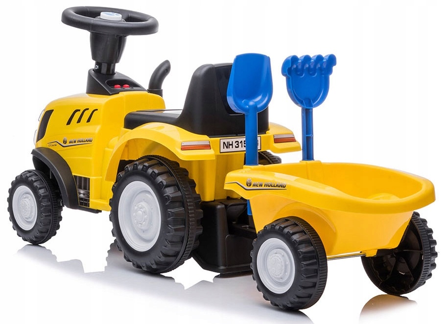 JEŹDZIK PCHACZ TRAKTOR Z PRZYCZEPKĄ NEW HOLLAND TRAKTOREK ŚWIATŁO DŹWIĘK Marka Bobo-San