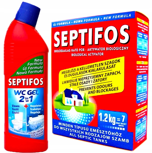 

Septifos 1,2kg + Wc Żel Bakterie Do Szamba Poś