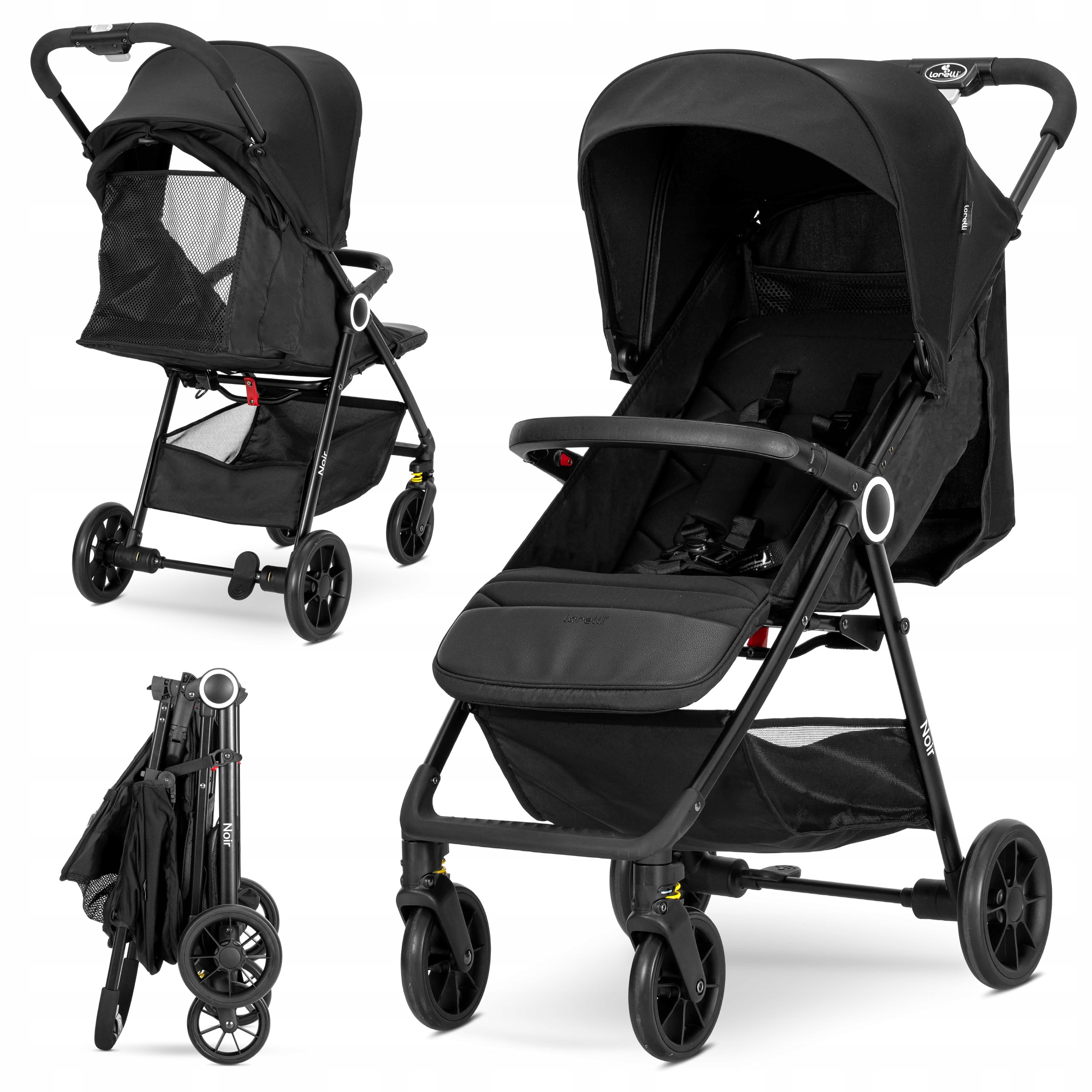 Wózek spacerowy spacerówka lekka do 22 kg Lorelli Noir czarny tylko 5kg