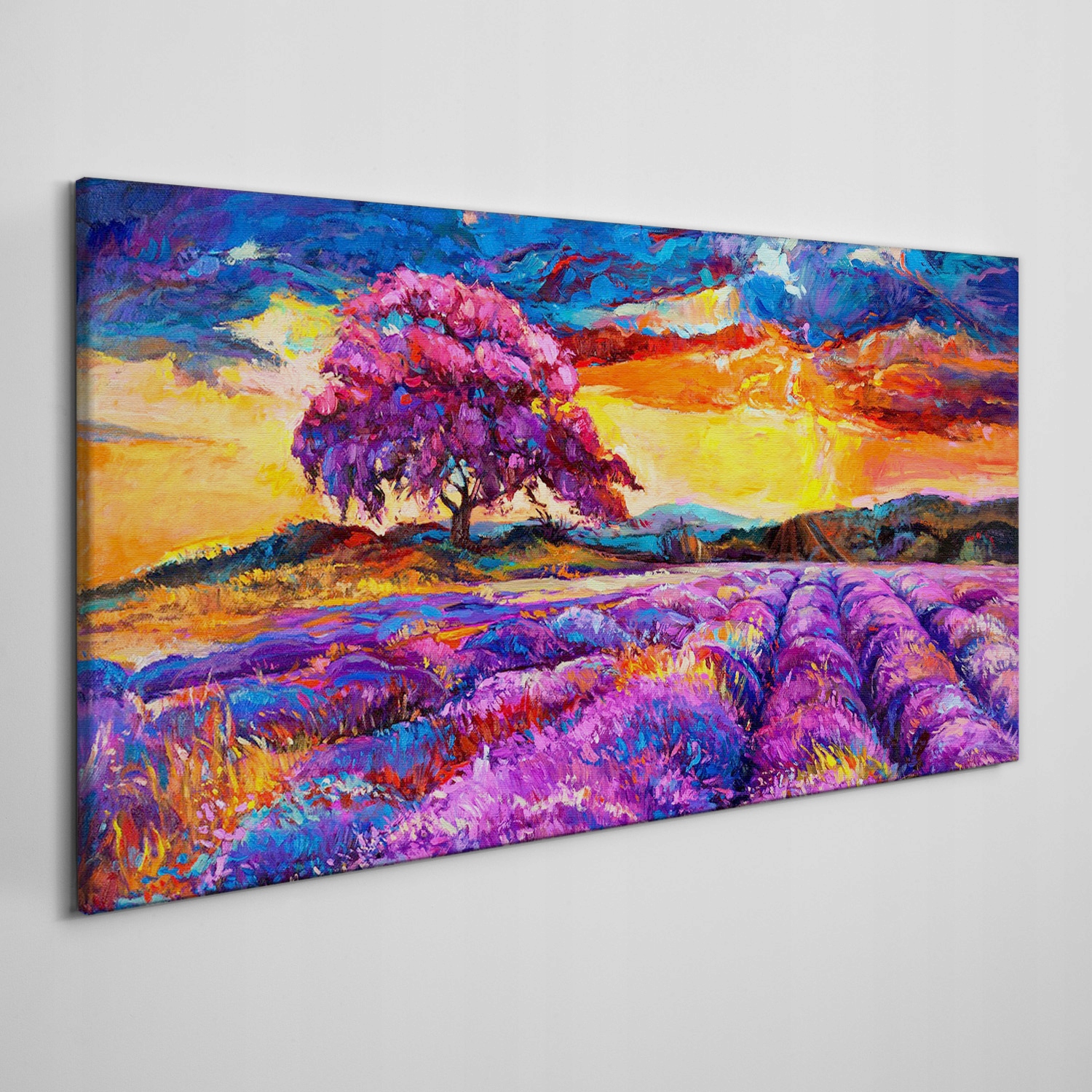 

Obraz na płótnie Łąka drzewo zachód słońca 120x60