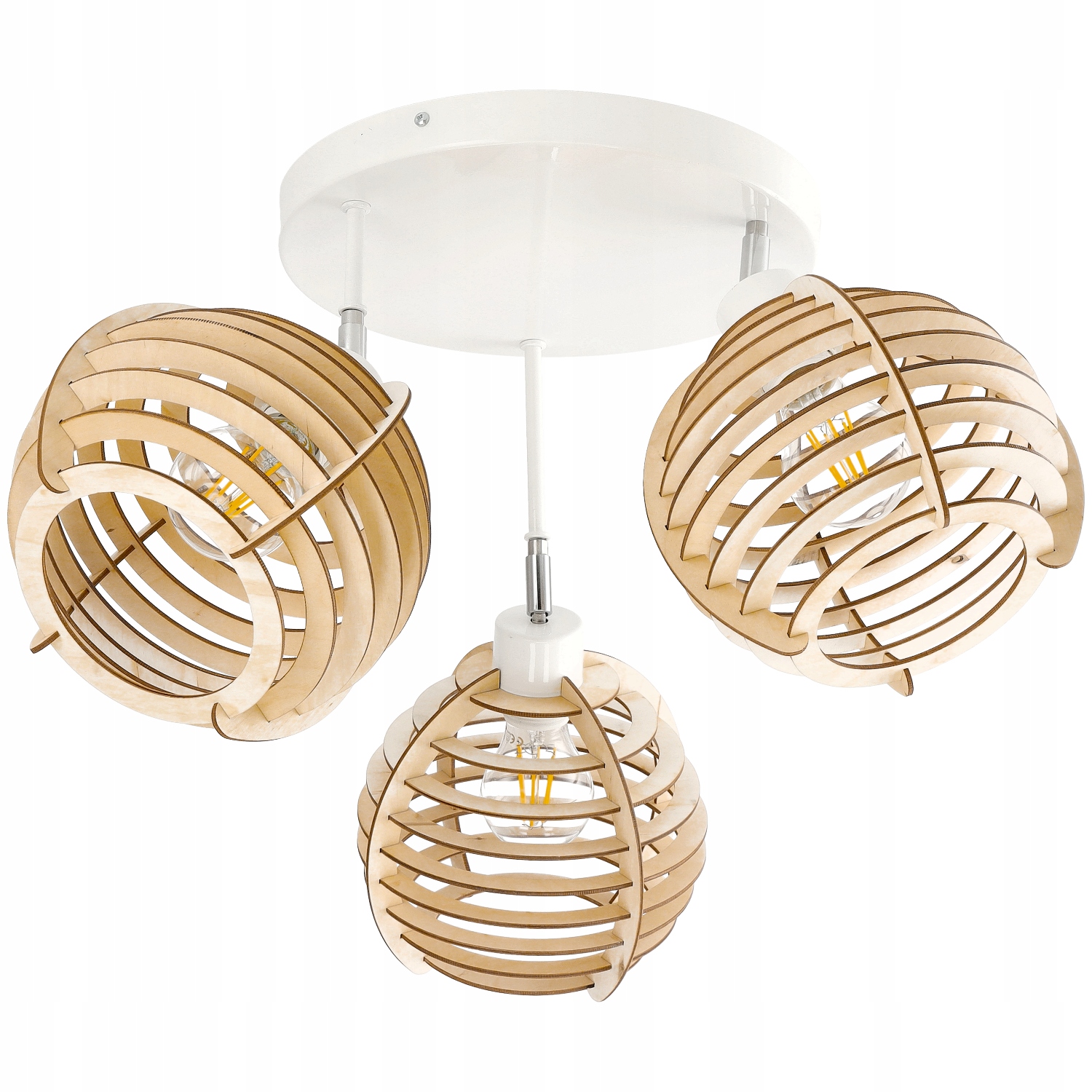 

Lampa plafon żyrandol ruchomy sufit 3 Drewno sfera