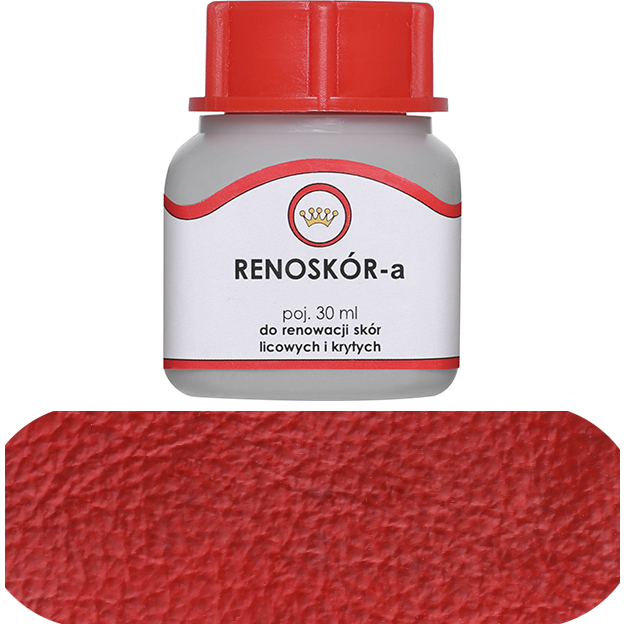 Farba do skóry lakier Renoskór 30ml czerwony ciemny