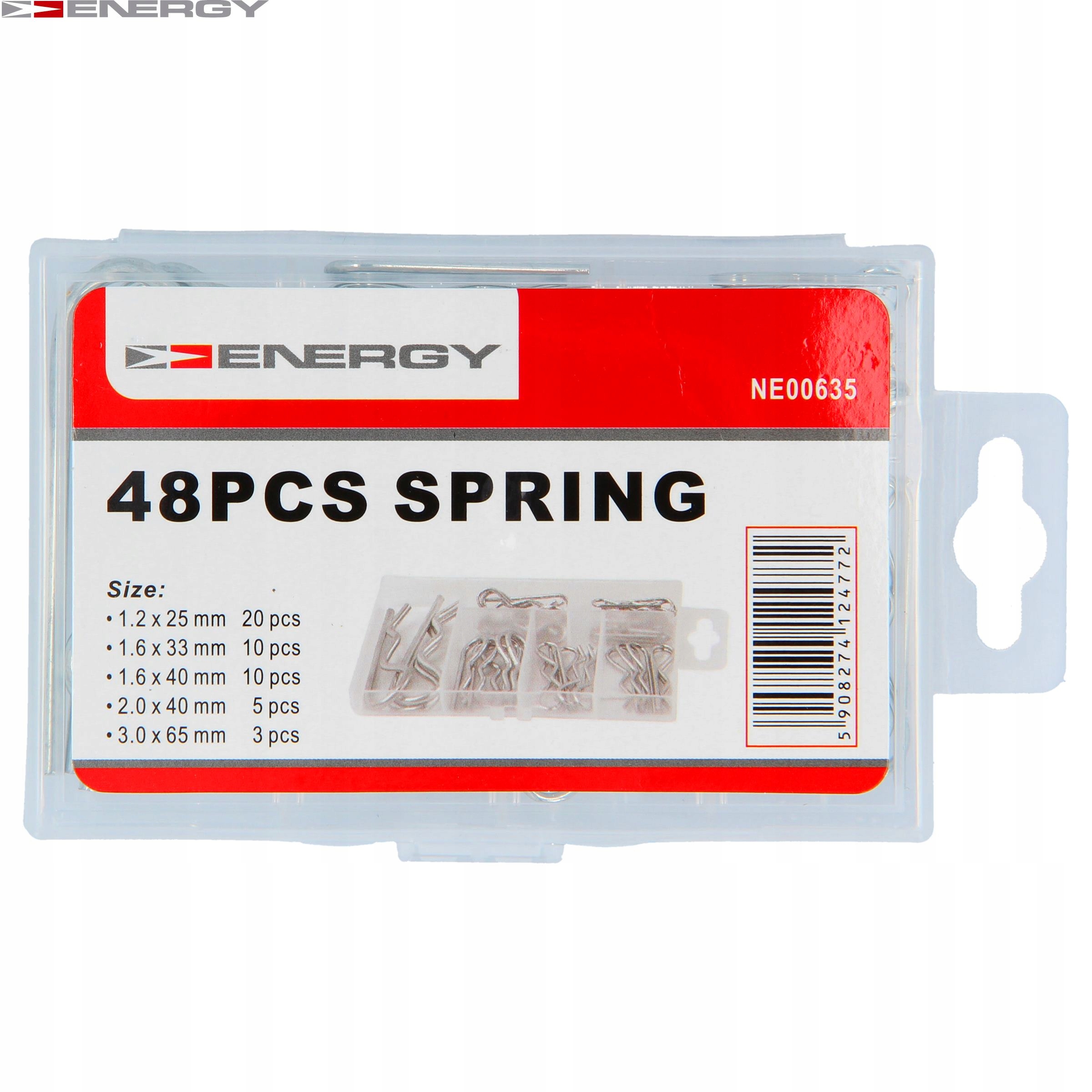 ZAWLECZKI STALOWE ODGIĘTE 48 SZT. Energy NE00635