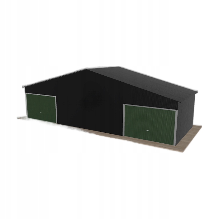 Plechová garáž 11x4 m dvoupolohová, dvoupolohová, černá