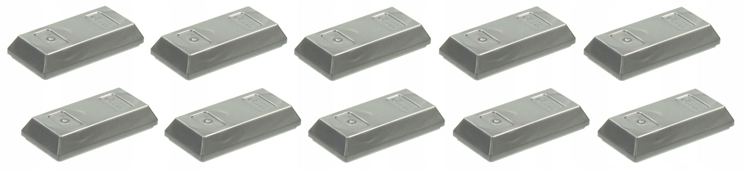 

Lego sztabka 1x2 flat silver, 10 szt 99563