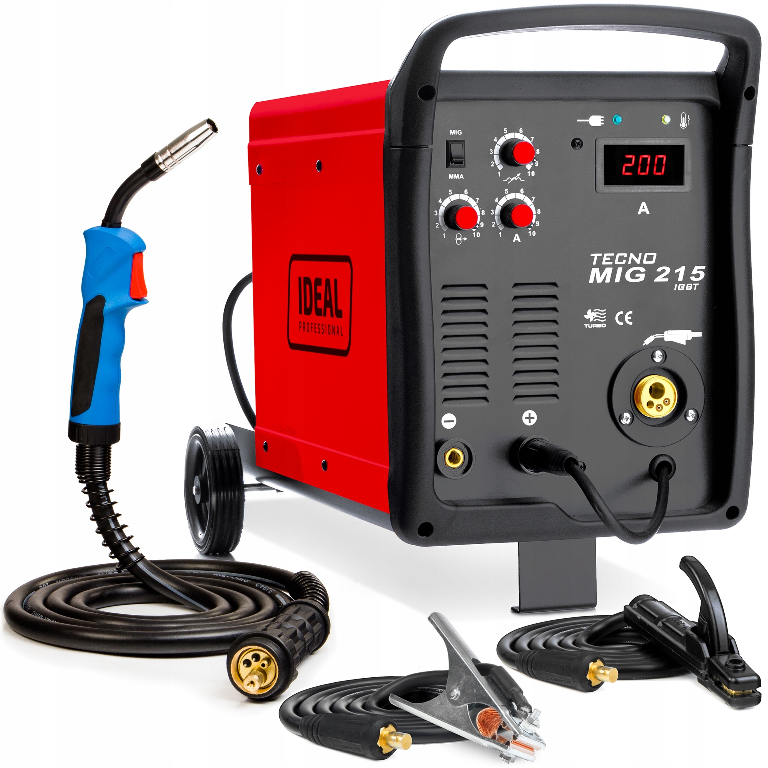 Poloautomatický Svařovací Stroj Ideal Tecno Mig 215 Igbt Mag Mma Alu 230V 200A Flux