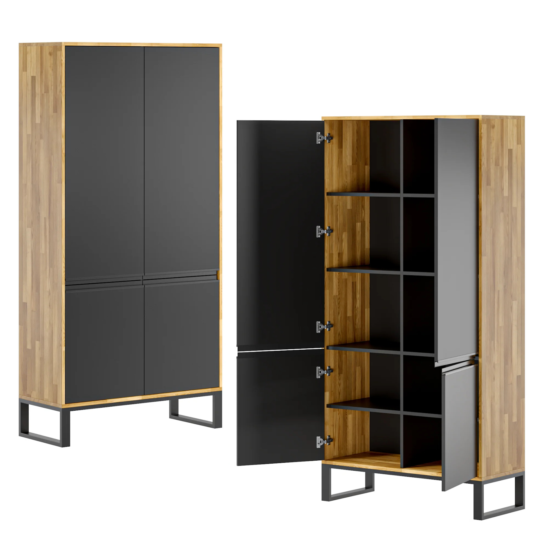 Szafa pojemna duża do pokoju z drewna dąb 200x90x40