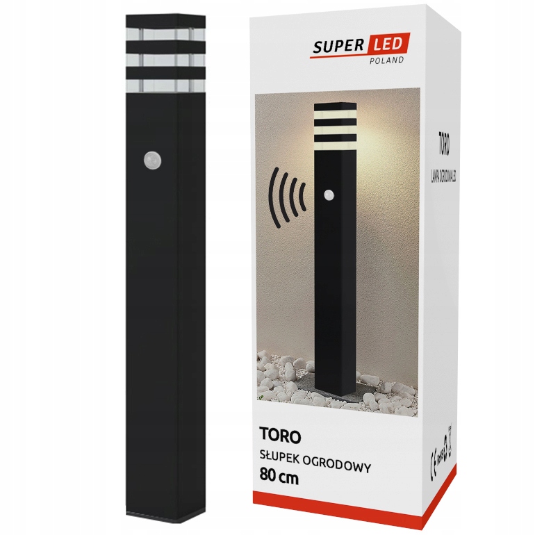 Lampa ogrodowa Led E27 Słupek ogrodowy 80 cm czujnik ruchu zmierzchu Pir