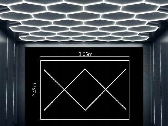 Lampa LED SQUARE P3 2SX 245x365 Kwadraty Warsztat Garaż Salon ALU