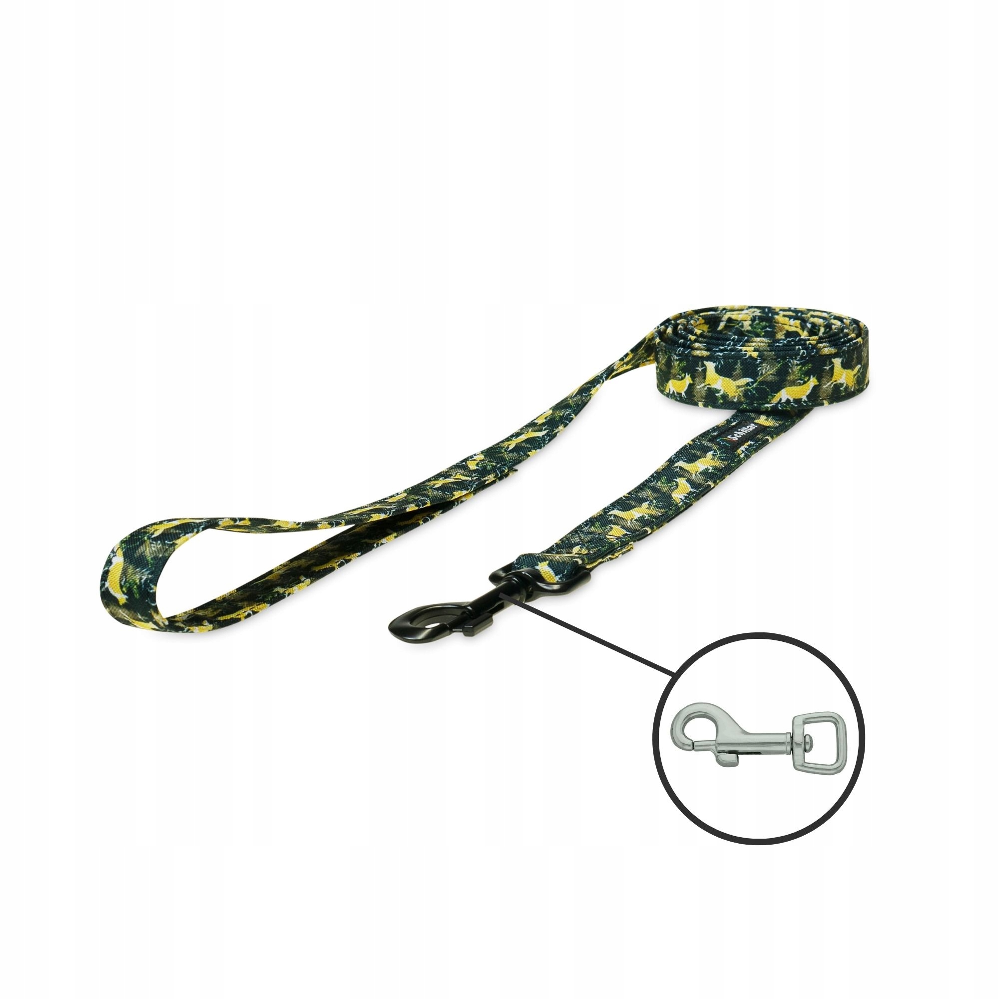 Levně Vodítko pro malého mikro psa černé, zlaté lišky 150 cm 15 mm Xxs Xs