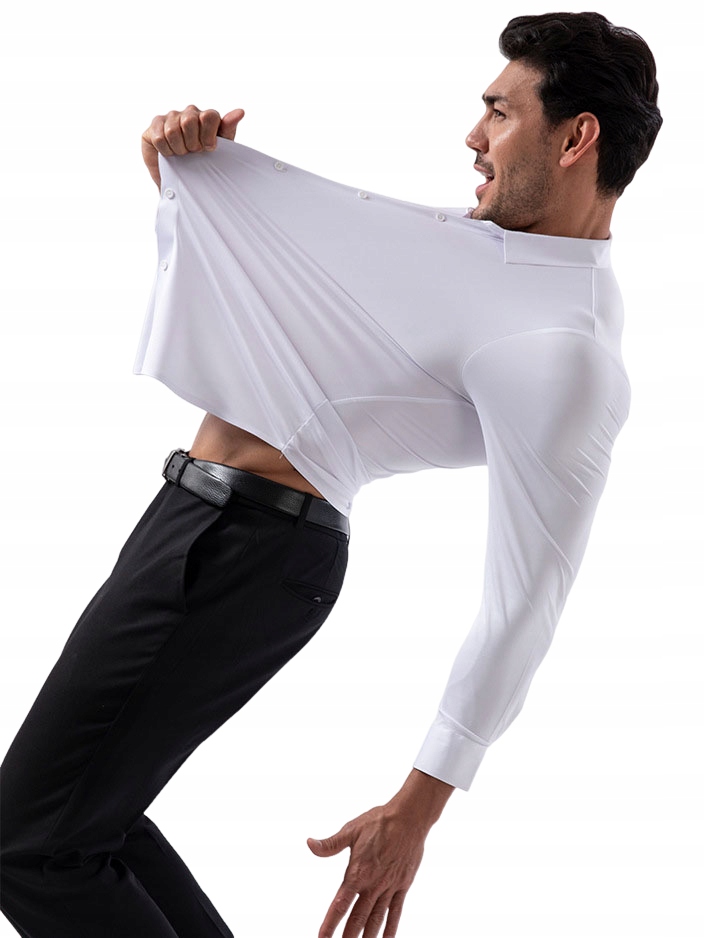 Koszula męska elastyczna biznesowa Biały slim fit klasyczna r.3XL