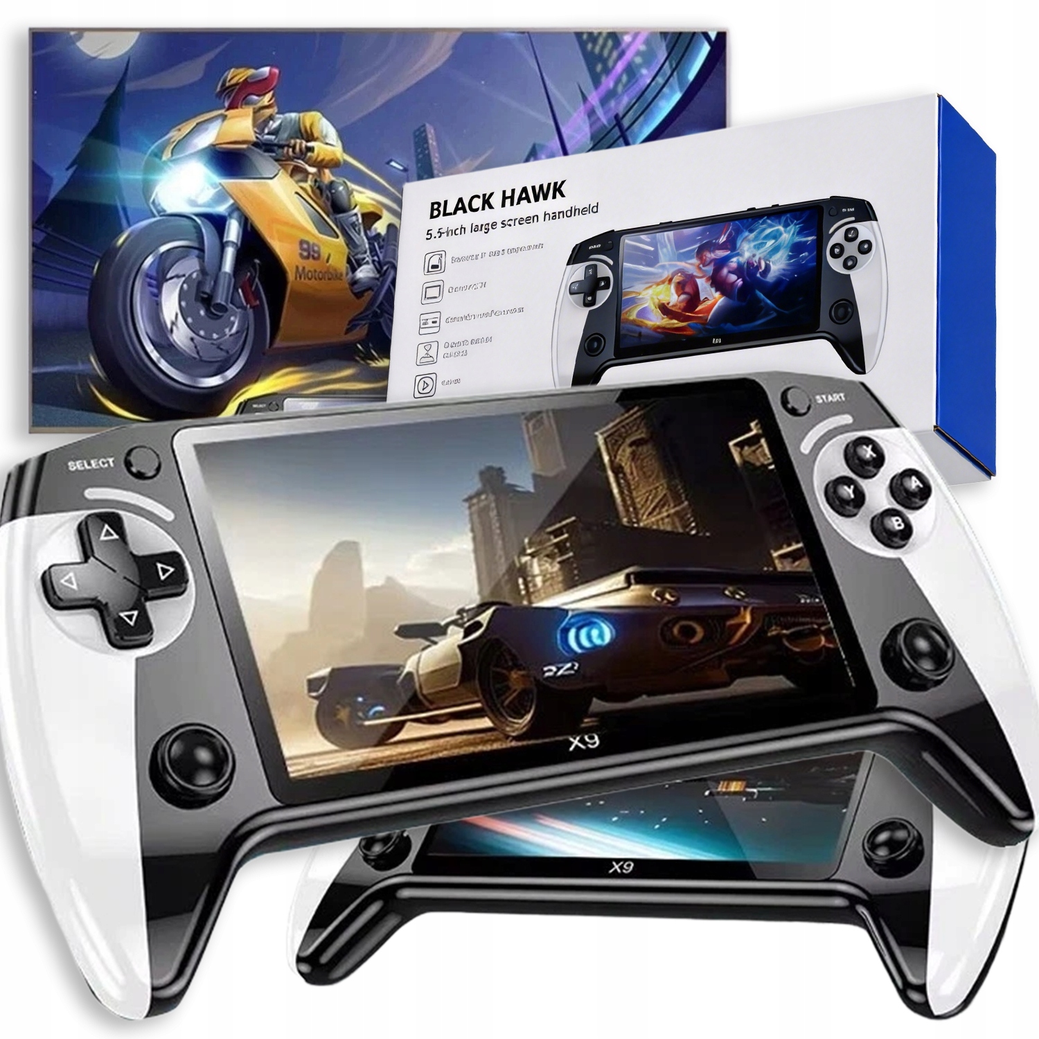 Przenośna Konsola X9 5.5 Cala 6000+ Gier Emulator Bezprzewodowy Pad 2000MAH