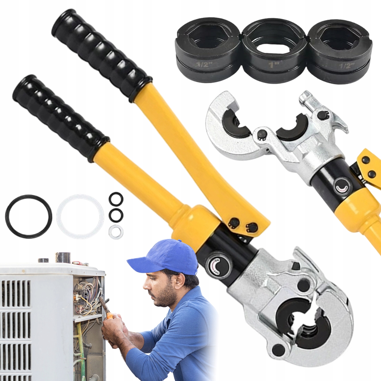 Hydraulická Lisovací Svorka Pro Trubky 16 32 MM, Čelisti Th V, Ruční Ocel