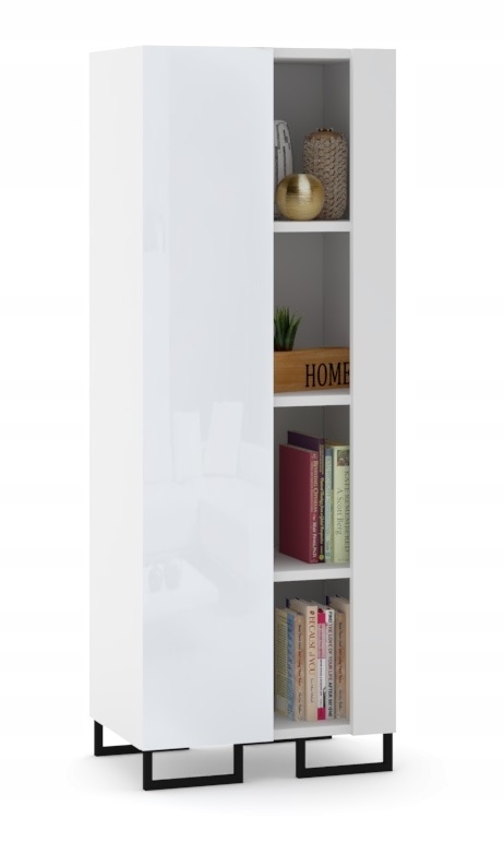 

Witryna Szafka Komoda Wysoka Biała Wysoki Połysk