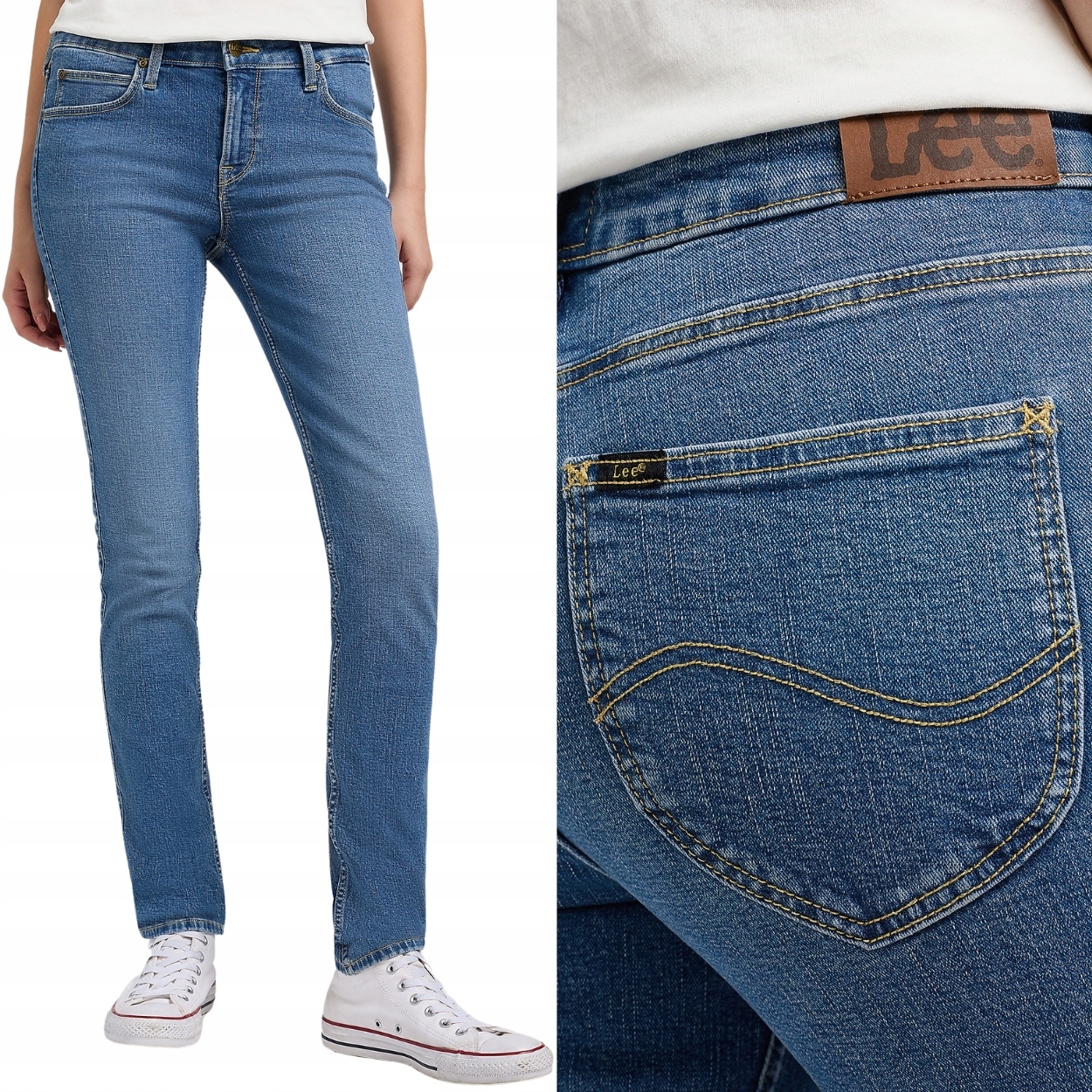 Lee Scarlett Vintage Mid Blue Džíny dámské džínové kalhoty úzké nohavice W30 L31