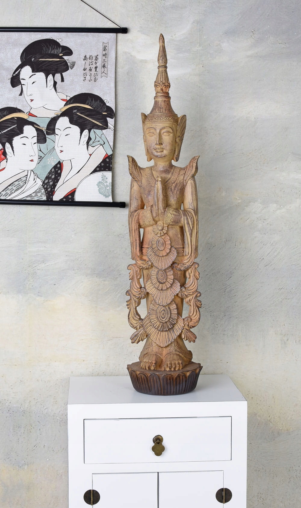 Wysoka Rzeźba Stojący Budda Feng Shui Budda 96cm Wysokość produktu 96 cm