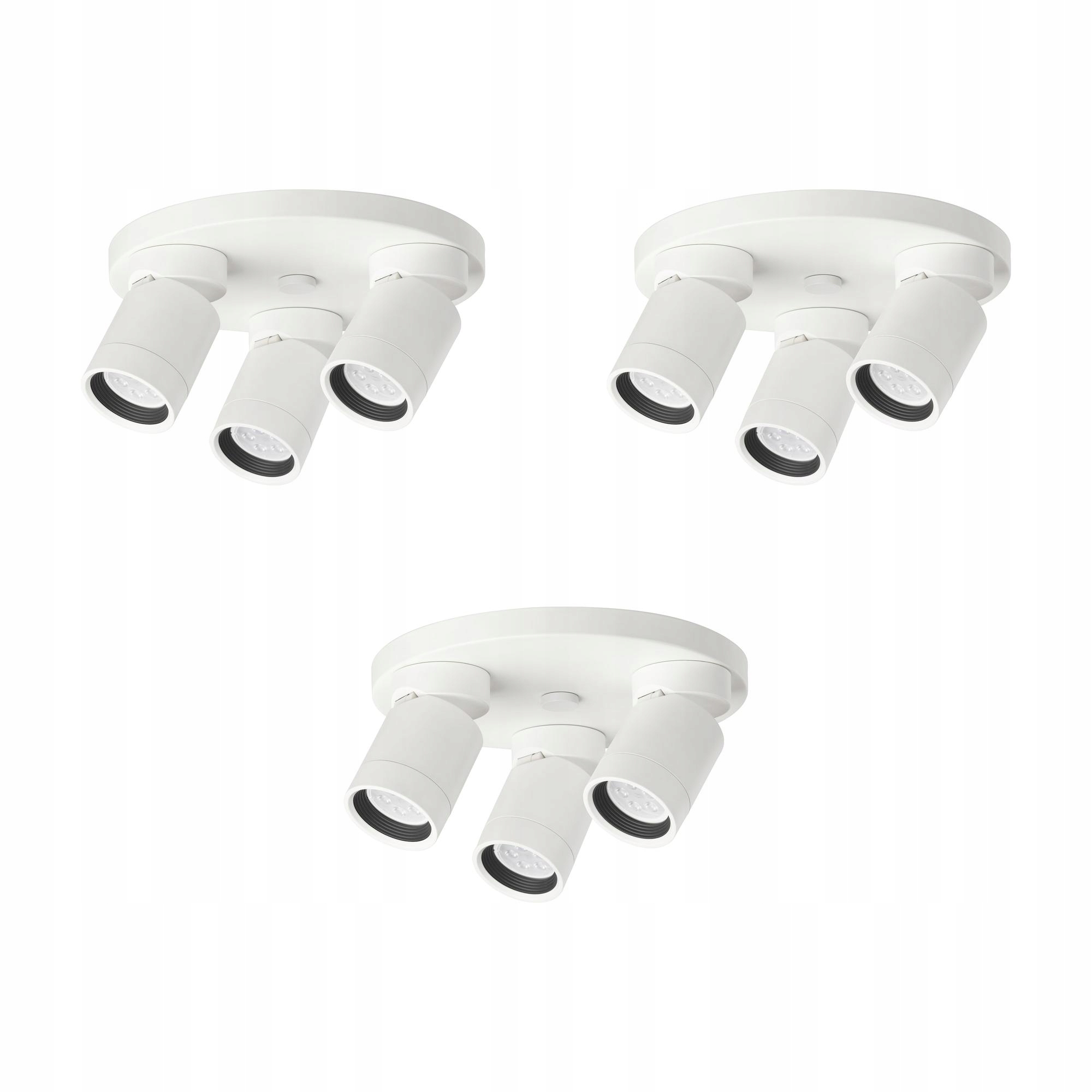 3 ks Stropní svítidlo Nymane, 3 reflektory, bílá, moderní styl