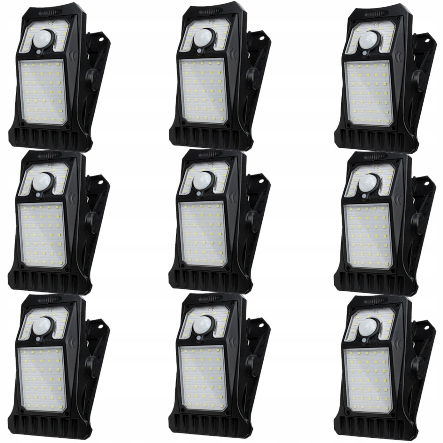 9x Lampka Solarna Led Ogrodowa Zewnętrzna z Klipsem z Czujnikiem Ruchu