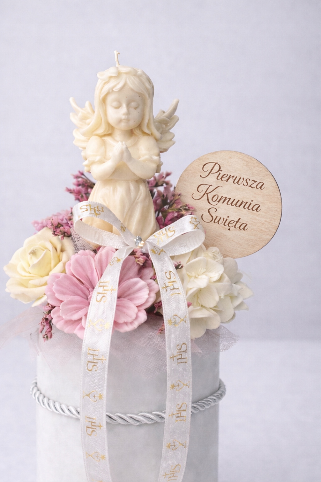 Dárek k přijímání pro dívku, věčná kytice ze sójových svíček