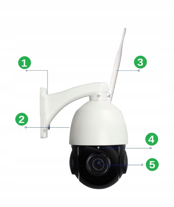Kamera IP WIFI zewnętrzna obrotowa 20X ZOOM 5Mpx Zasięg podczerwieni 100 m