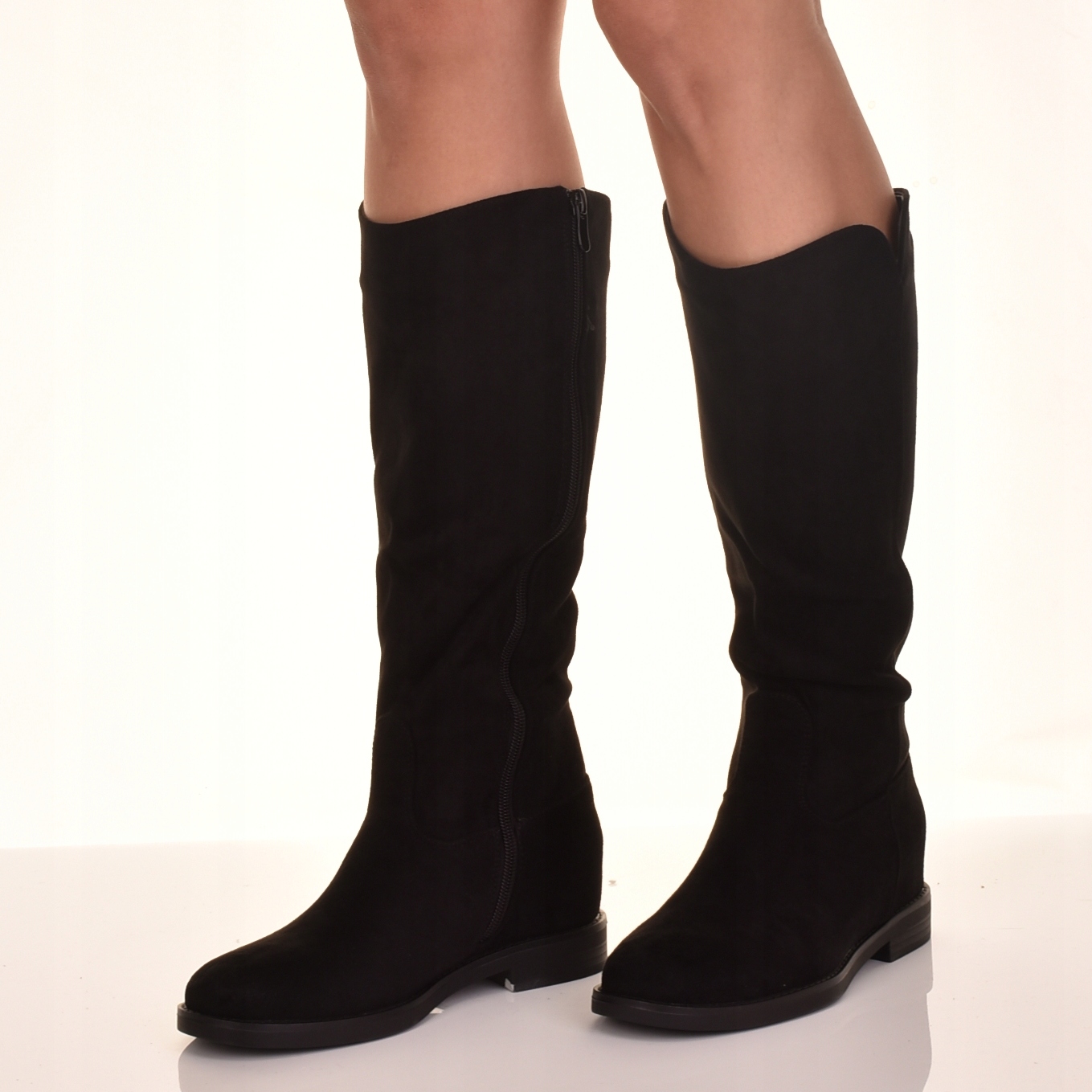 KOZAKI DAMSKIE ZAMSZOWE OCIEPLANE MODNE ZIMOWE CIEPŁE BUTY Marka bez marki