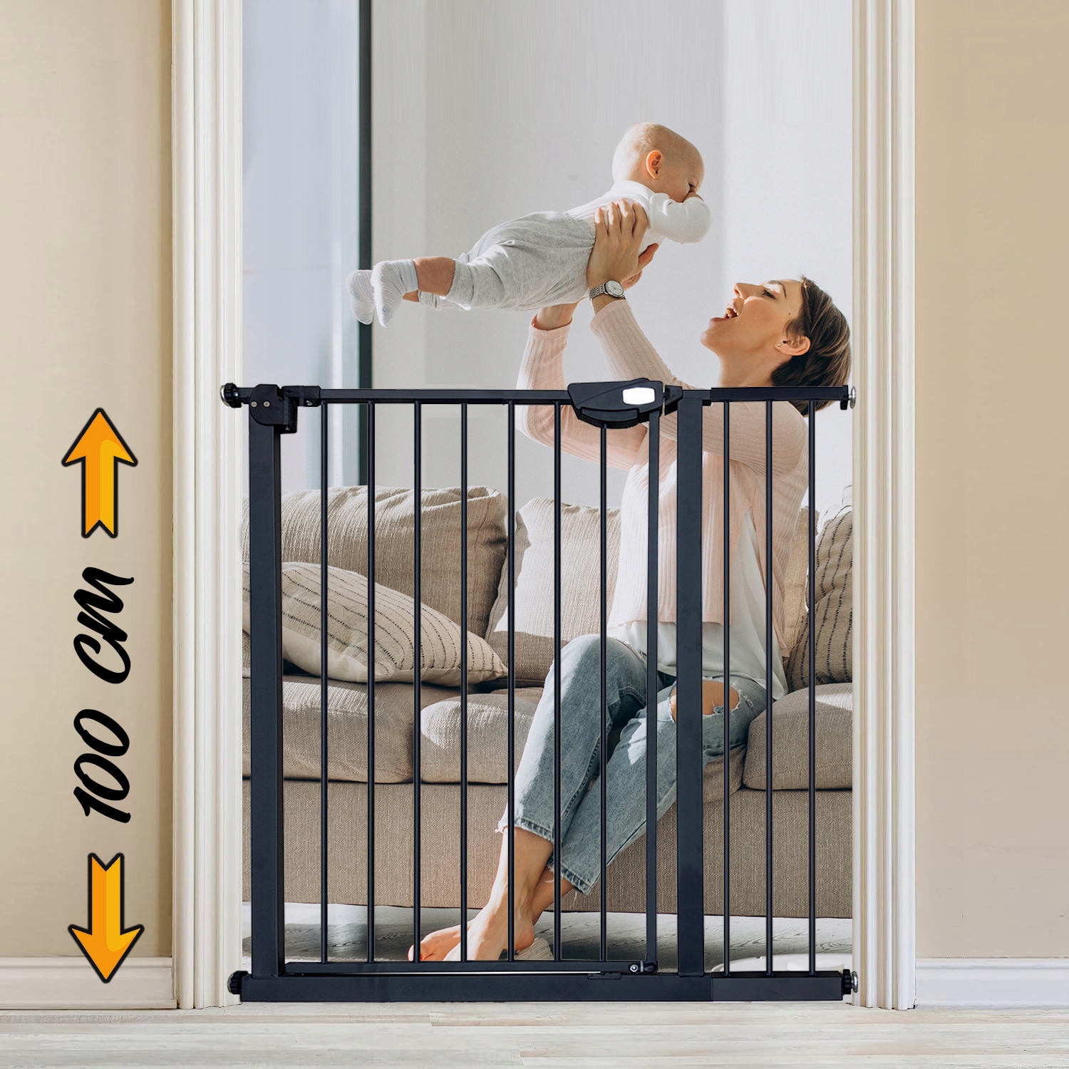 BARIERKA Rozporowa ZABEZPIECZAJĄCA BRAMKA NA SCHODY DRZWI Wejście 76-104 cm Stan opakowania oryginalne