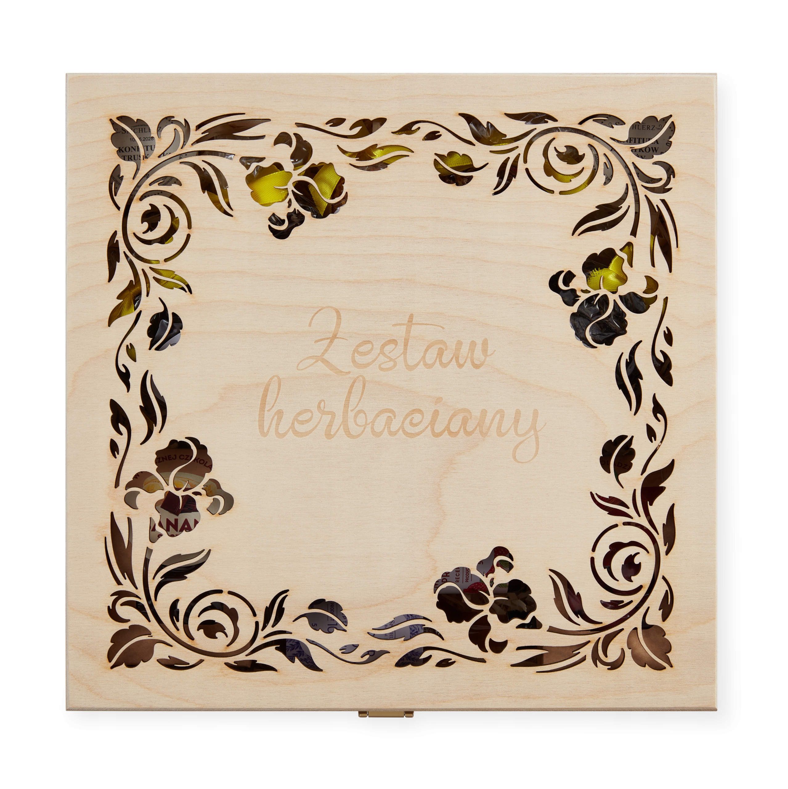 Zestaw Herbat mix Skrzynka Drewniana słodycze